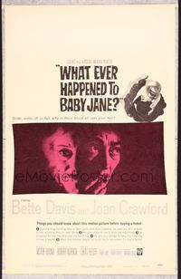 5n095 WHAT EVER HAPPENED TO BABY JANE? WC '62 Robert Aldrich, scariest Bette Davis & Joan Crawford!