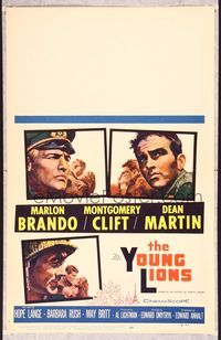 5n099 YOUNG LIONS WC '58 art of Nazi Marlon Brando, Dean Martin & Montgomery Clift!