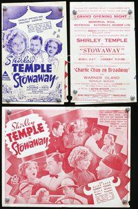 5o273 STOWAWAY Australian herald '36 adorable Shirley Temple, Alice Fay & Robert Young!