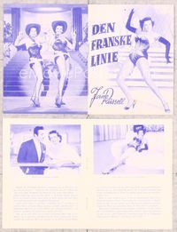 5o311 FRENCH LINE Danish program '55 Howard Hughes, art of sexy Jane Russell with arms outstretched!