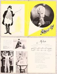 5o318 LIMELIGHT yellow Danish program '53 many different images of Charlie Chaplin!