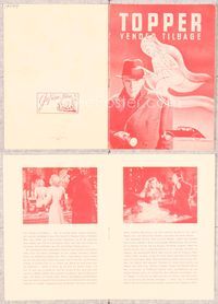 5o337 TOPPER RETURNS Danish program '46 cool different image of Roland Young & female ghost!