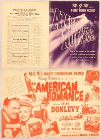5o033 AMERICAN ROMANCE herald '44 Brian Donlevy, Ann Richards, directed by King Vidor!