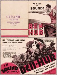 5o042 BEN-HUR herald R31 great artwork images of Ramon Novarro and riding in chariot race!