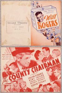 5o069 COUNTY CHAIRMAN herald '35 you'll love Will Rogers more than ever, he's the people's choice!