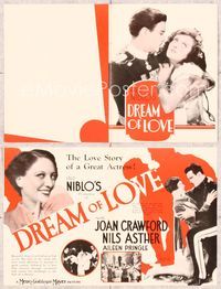 5o081 DREAM OF LOVE herald '28 sexy young Joan Crawford in the love story of a great actress!