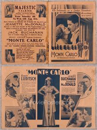 5o149 MONTE CARLO herald '30 Jack Buchanan, Jeanette MacDonald, directed by Ernst Lubitsch!