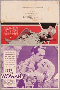 5o154 MY WOMAN herald '33 Helen Twelvetrees learns that a caress means more than a career!