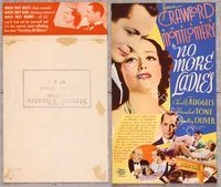 5o159 NO MORE LADIES herald '35 great full-color images of Joan Crawford & Robert Montgomery!