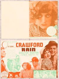 5o176 RAIN herald '32 great close up of Joan Crawford as prostitute Sadie Thompson!