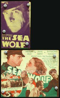 5o194 SEA WOLF herald '30 Jack London's greatest romance, c/u of Milton Sills as Wolf Larsen!