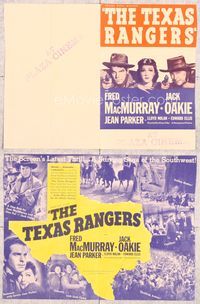 5o221 TEXAS RANGERS herald '36 Fred MacMurray, Jack Oakie, Jean Parker, directed by King Vidor!