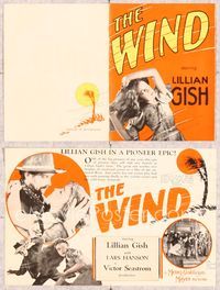 5o244 WIND herald '28 Victor Sjostrom & Frances Marion's epic desolate tale with Lillian Gish!