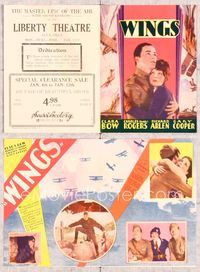 5o246 WINGS herald 1928 William Wellman Best Picture winner, Clara Bow, Buddy Rogers, full-color!