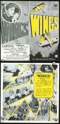 5o245 WINGS herald '27 William Wellman Best Picture winner starring Clara Bow & Buddy Rogers!