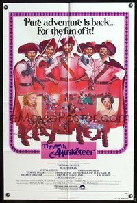 5p014 5th MUSKETEER 1sh '79 great art of Sylvia Kristel, Lloyd Bridges & others by C.W. Taylor!