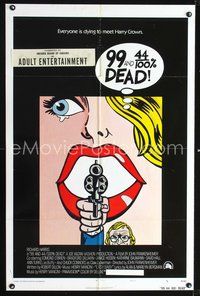 5p016 99 & 44/100% DEAD 1sh '74 directed by John Frankenheimer, cool pop art image!