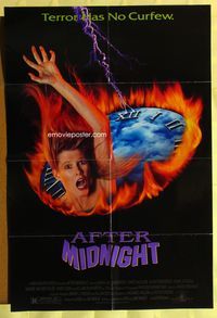 5p023 AFTER MIDNIGHT 1sh '89 Marg Helgenberger & Marc McClure in psychological horror!