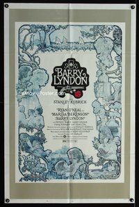 5p057 BARRY LYNDON 1sh '75 Stanley Kubrick, Ryan O'Neal, historical romantic war melodrama!