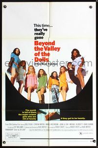 5p081 BEYOND THE VALLEY OF THE DOLLS 1sh '70 Russ Meyer's girls who are old at twenty!