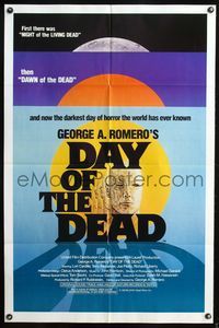 5p240 DAY OF THE DEAD 1sh '85 George Romero's Night of the Living Dead zombie horror sequel!