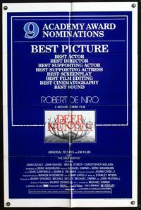 5p244 DEER HUNTER awards 1sh '78 Robert De Niro, Michael Cimino directed, Mantel artwork!