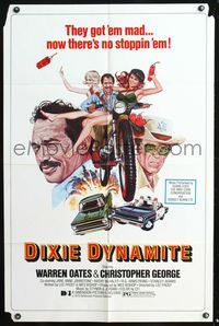 5p276 DIXIE DYNAMITE 1sh '76 Warren Oates on dirt bike with sexy dynamite girls!