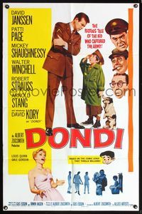 5p283 DONDI 1sh '61 David Janssen, Walter Winchell, tale of the kid who captured the army!
