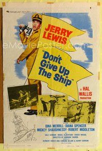 5p287 DON'T GIVE UP THE SHIP 1sh '59 full-length image of Jerry Lewis in Navy uniform!