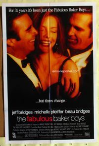 5p311 FABULOUS BAKER BOYS 1sh '89 Jeff & Beau Bridges, sexy Michelle Pfeiffer!