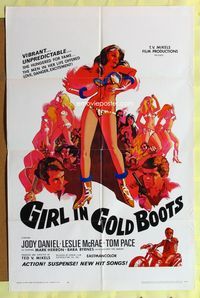 5p358 GIRL IN GOLD BOOTS 1sh '68 Ted V. Mikels directed, Jody Daniel hungered for fame!