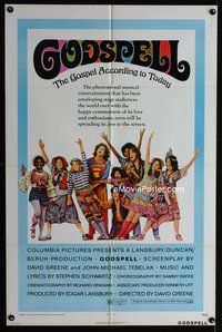 5p365 GODSPELL 1sh '73 David Greene classic religious musical, great cast portrait!