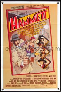 5p404 HAMMETT 1sh '82 Wim Wenders directed, Frederic Forrest, really cool detective artwork!