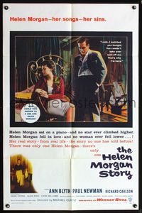 5p433 HELEN MORGAN STORY 1sh '57 Paul Newman loves pianist Ann Blyth, her songs, and her sins!