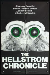 5p452 HELLSTROM CHRONICLE int'l 1sh '71 cool huge moth close up image, only THEY will survive!