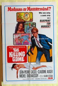 5p505 KILLING GAME 1sh '68 Jeu de Massacre, wild comic strip killer, madman or mastermind!