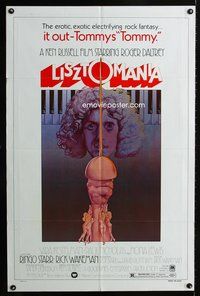 5p542 LISZTOMANIA 1sh '75 Ken Russell directed, Roger Daltrey, wild phallic imagery in art!