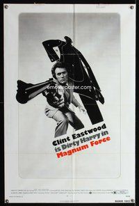 5p575 MAGNUM FORCE 1sh '73 Clint Eastwood is Dirty Harry pointing his huge gun!
