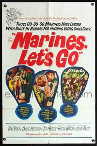 5p598 MARINES LET'S GO 1sh '61 Raoul Walsh directed, Tom Tryon, girls, girls, girls!
