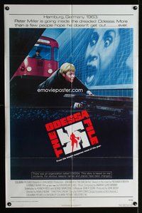 5p660 ODESSA FILE int'l 1sh '74 art of Jon Voight about to be run over by subway!