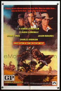 5p670 ONCE UPON A TIME IN THE WEST 1sh '68 Sergio Leone, art of Claudia Cardinale & Henry Fonda!