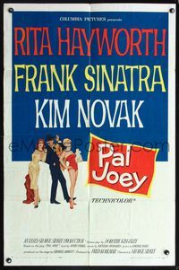 5p685 PAL JOEY 1sh '57 art of Frank Sinatra with sexy Rita Hayworth & Kim Novak!
