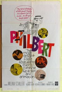 5p694 PHILBERT 1sh '63 William Schallert, live action & animation, rare cartoon!