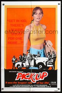 5p696 PICK-UP 1sh '75 classic sexy bad girl image, the longest ride of her life!