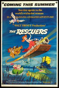 5p722 RESCUERS advance 1sh '77 Disney mouse mystery cartoon from the depths of Devil's Bayou!