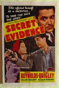 5p745 SECRET EVIDENCE 1sh '41 William Nigh directed, Marjorie Reynolds & Charles Quigley!