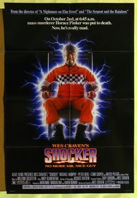 5p764 SHOCKER 1sh '89 Wes Craven, wild image of electrocuted murderer Mitch Pileggi!
