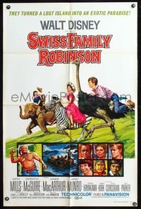 5p834 SWISS FAMILY ROBINSON 1sh R75 John Mills, Walt Disney family fantasy classic!