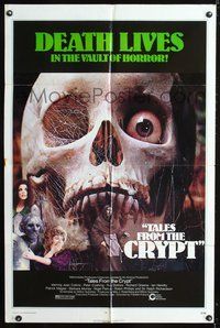 5p838 TALES FROM THE CRYPT 1sh '72 Peter Cushing, Joan Collins, from E.C. comics, cool skull image!