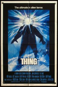 5p868 THING 1sh '82 John Carpenter, cool sci-fi horror art, the ultimate in alien terror!